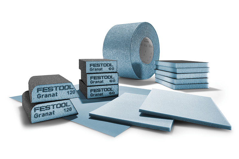 Verschiedene Handschleifmittel auf einem Bild