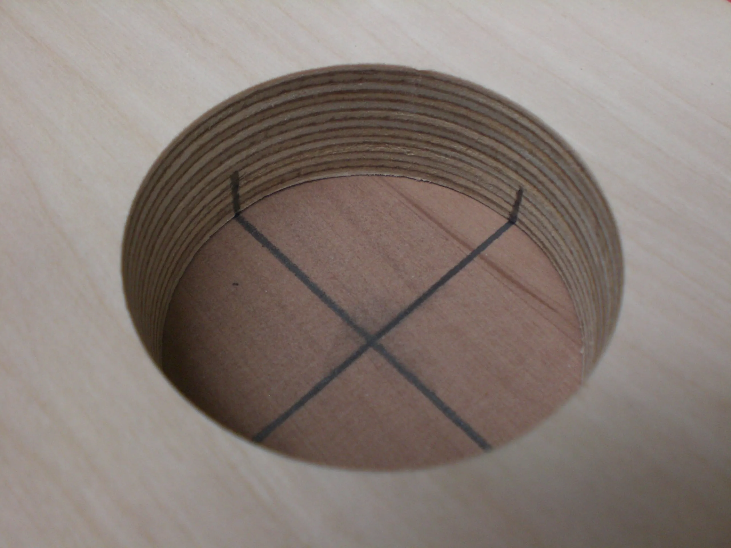 Application du gabarit sur la pièce