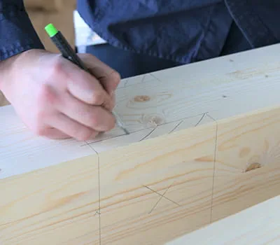 Tracer les extrémités des poteaux.